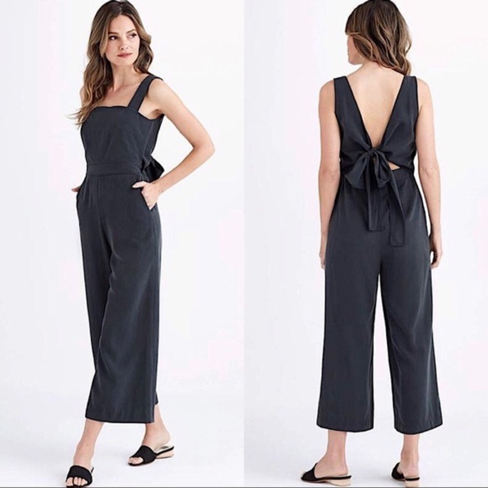 Petite Vetta Capsule Apron Jumpsuit Size 2 Washed Black